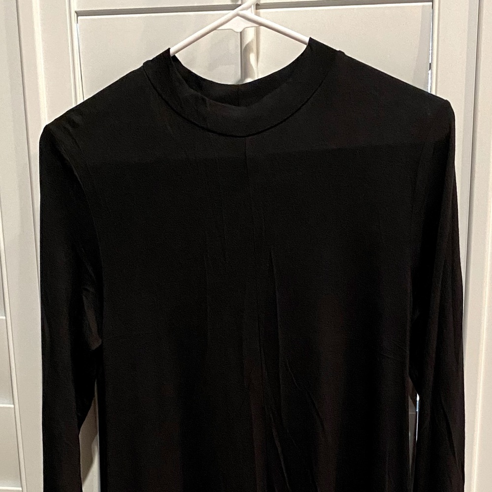 Black long sleeve knit dress